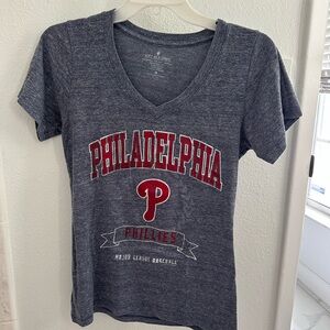 Philadelphia Phillies Gray V-Neck T-Shirt